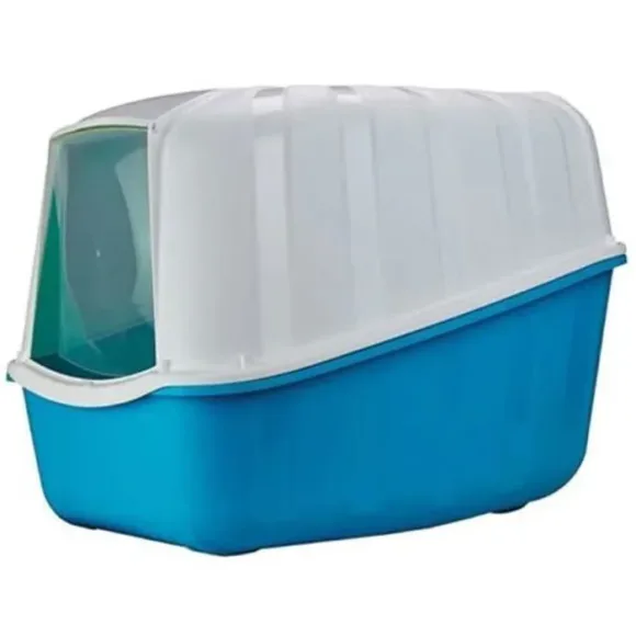 Toilette fermée pour chat + pelle -bleu